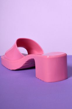Echo Club House Yes Please Jelly Strap Mule Heel - Flamingo