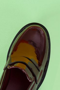 Echo Club House Shoes Teacher's Pet Platform Loafers - Maroon