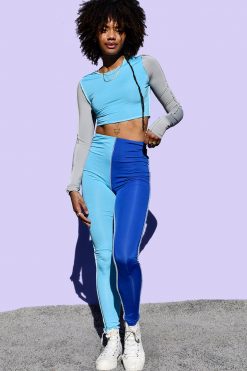 Echo Club House Clothes Blue Lexicon Reverse Stitch High Rise Leggings
