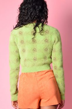 Echo Club House Let It Linger Fuzzy Plaid Cardigan - Pear Clothes