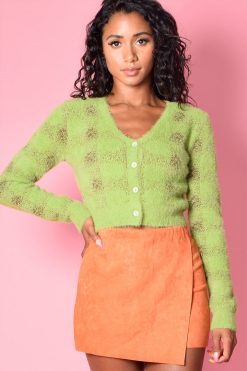 Echo Club House Let It Linger Fuzzy Plaid Cardigan - Pear Clothes