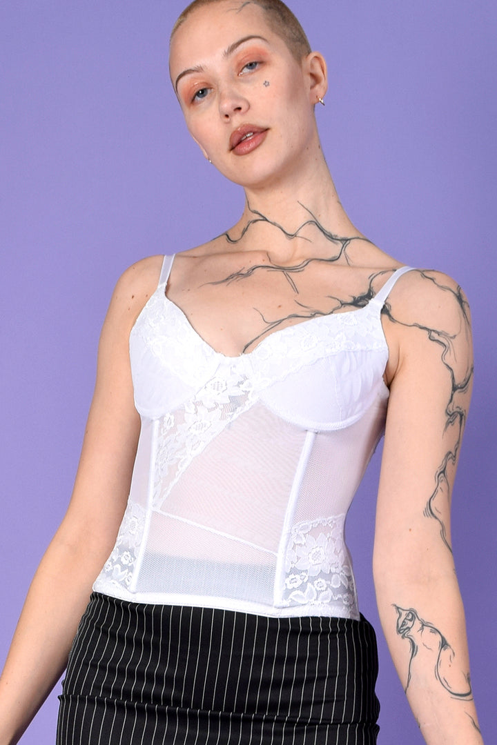 Echo Club House Clothes Deadstock Tell Me Lies Lace Corset - White 4 Echo Club House Clothes Deadstock Tell Me Lies Lace Corset - White