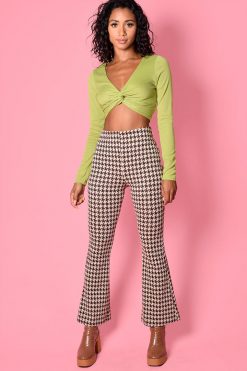 Echo Club House Clothes Ain't Nothin But A Houndstooth Kick Flares