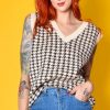 Echo Club House Take Care Houndstooth Oversized Knit Vest Clothes