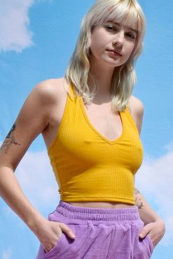 Echo Club House Canyon Ribbed Halter Top