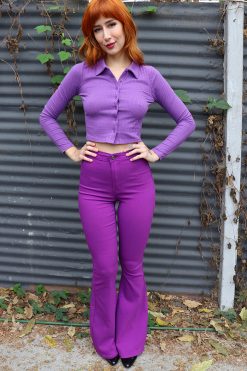 Echo Club House Clothes Ziggy Extra Wide Flare Pants - Plum