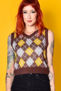 Echo Club House Campbell Brown Argyle Sweater Vest