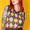 Echo Club House Campbell Brown Argyle Sweater Vest