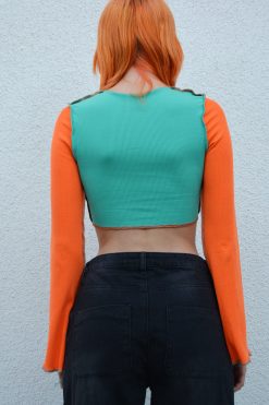 Echo Club House Uppsala Bell Sleeve Reverse Stitch Lace Up Top Clothes