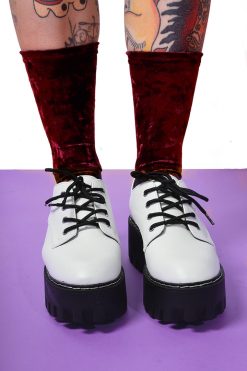 Echo Club House Accessories Velvet Underground Crew Socks - Burgundy