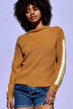 Echo Club House Basket Case Striped Sleeve Sweater