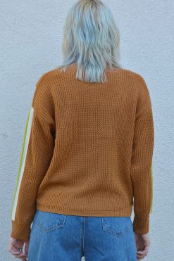 Echo Club House Basket Case Striped Sleeve Sweater