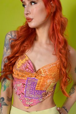 Echo Club House Romeo Must Die Patchwork Bandana Halter