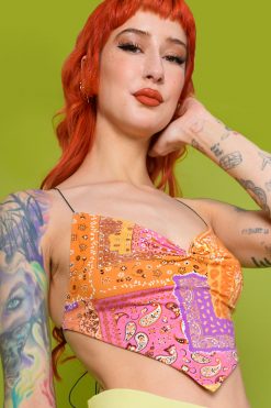 Echo Club House Romeo Must Die Patchwork Bandana Halter