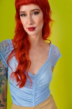 Echo Club House Sophie Lace Off The Shoulder Bodysuit - BB Blue Clothes