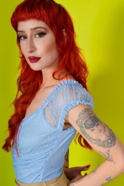 Echo Club House Sophie Lace Off The Shoulder Bodysuit - BB Blue Clothes