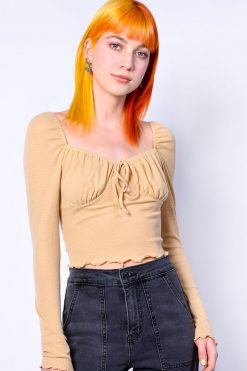 Echo Club House Clothes Helena Tie Front Thermal Top