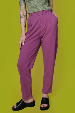 Echo Club House Loveless Belted Trouser - Berry Clothes
