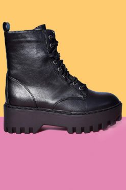 Echo Club House Shoes As If Platform Tie Up Boots - Black