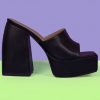Echo Club House Keep It Real Platform Mule Heel - Black Shoes