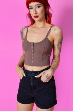 Echo Club House Truth Hurts Perf Washed Denim Shorts - Black Clothes