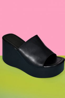 Echo Club House Twisted Sister Super Platform Mule - Noir Shoes