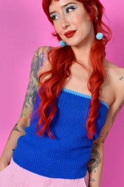 Echo Club House Clothes Summer Girls Lace Up Back Crochet Tube