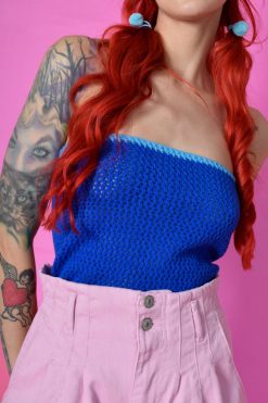 Echo Club House Clothes Summer Girls Lace Up Back Crochet Tube