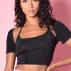 Echo Club House Bolero Slinky Halter Top - Noir