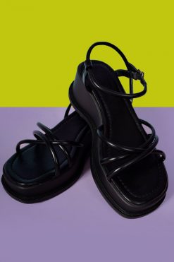 Echo Club House B*witched 90's Strappy Platform Sandal - Black