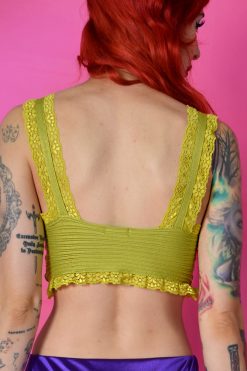 Echo Club House Clothes Twisted Fate Lace Trim Ribbed Tank