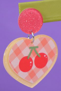 Echo Club House Accessories Cherry Pie Heart Earrings