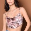 Echo Club House Spill The Tea Satin Cowl Tank