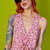 Echo Club House Joan Floral Print Collared Halter Top Clothes