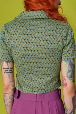 Echo Club House Florence Geo Print Collared Top