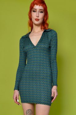 Echo Club House Fit To Print Collared Dress