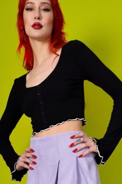 Echo Club House Juliette Ribbed Floral Button Top Clothes