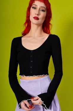 Echo Club House Juliette Ribbed Floral Button Top Clothes