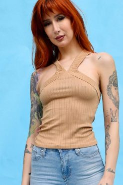 Echo Club House Criss Cross Ribbed Seamless Deadstock Y2K Tank Clothes