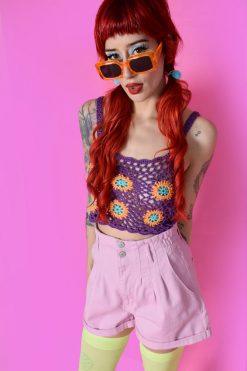 Echo Club House Break Me Loose Crochet Tank - Indigo