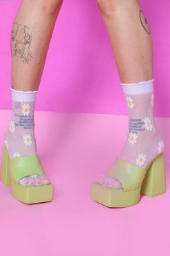 Echo Club House Accessories Sheer Daisy Ankle Socks