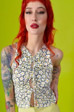 Echo Club House Adriene Daisy Tie Front Top Clothes