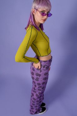 Echo Club House Allegra Floral Print Wide Leg Denim Clothes