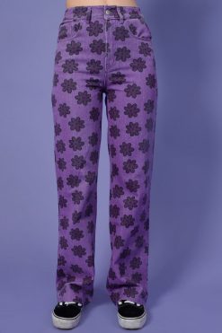 Echo Club House Allegra Floral Print Wide Leg Denim Clothes