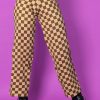 Echo Club House Knitted Trouser In Brown Checkerboard By Daisy Street Clothes