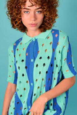 Echo Club House Holy Moley Knit Button Up By Daisy Street