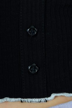 Echo Club House Juliette Ribbed Floral Button Top Clothes