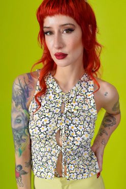 Echo Club House Adriene Daisy Tie Front Top Clothes