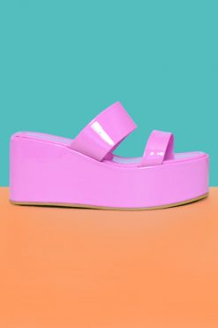 Echo Club House Shoes Lollipop Patent Strap Platforms - Orchid