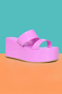 Echo Club House Shoes Lollipop Patent Strap Platforms - Orchid